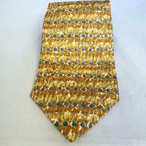 Men’s Viaggio 100% Silk Preppy Necktie MADE IN USA Paisley Geometric Copper Blue